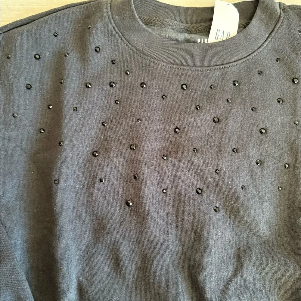 GAP Kids Rhinestone Sweatshirt Black Medium NWT